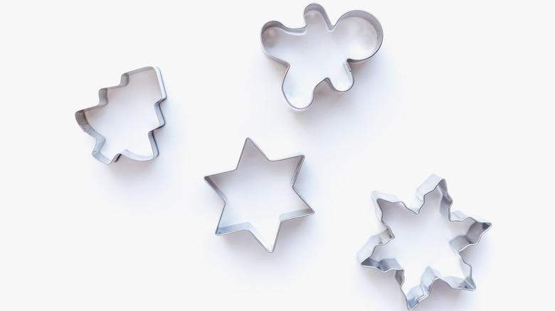 Christmas cookie cutters white background