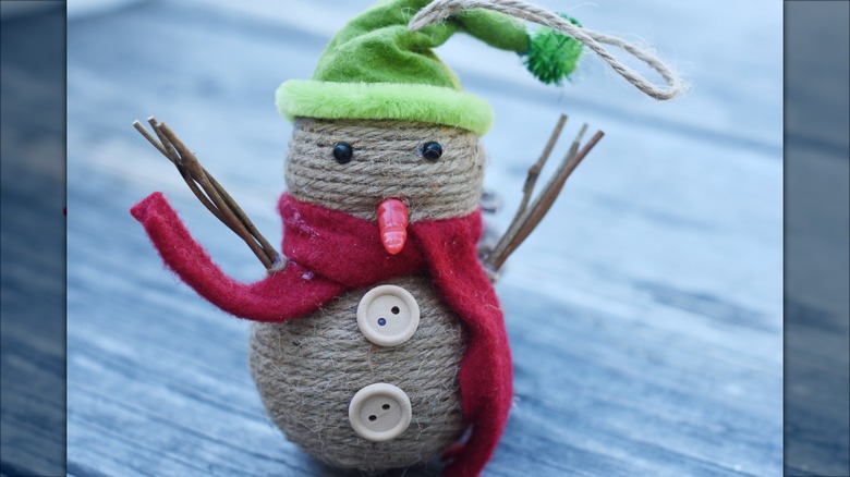 snowman made of twine