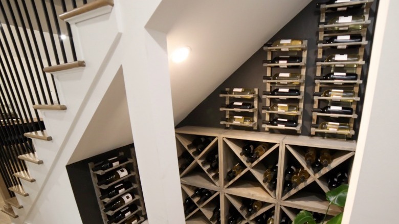 Under the stairs wine storage