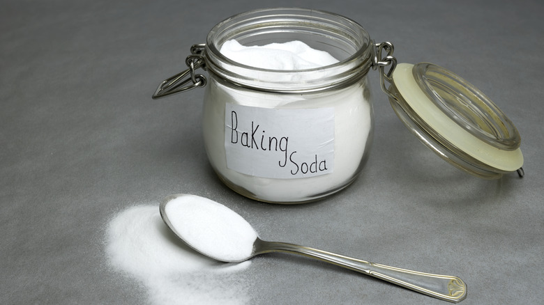 Baking soda in glass jar