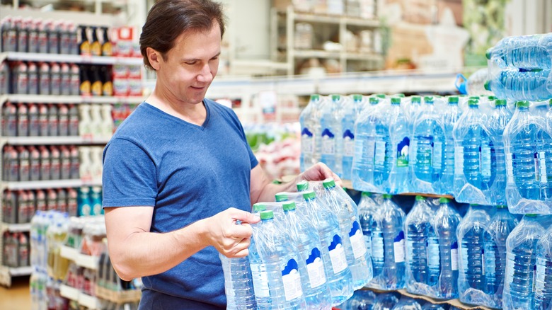 Person buying bottled water