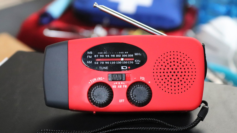 Red emergency radio