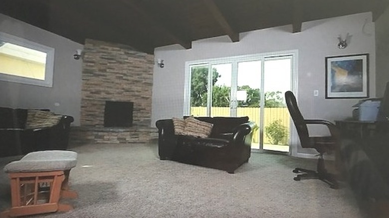 Family room with fireplace