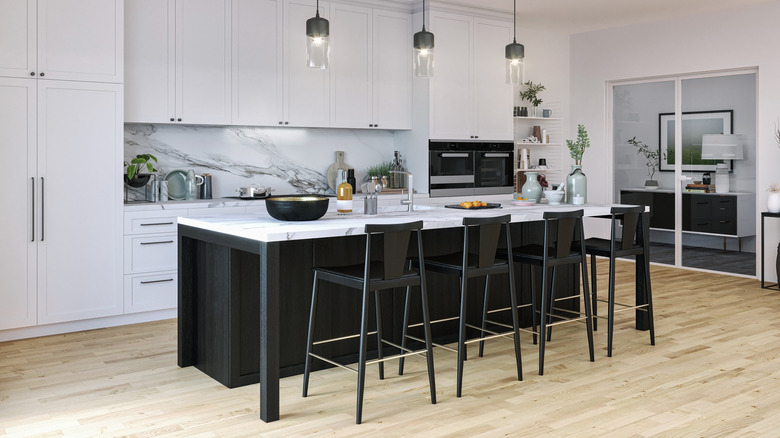 Black kitchen island