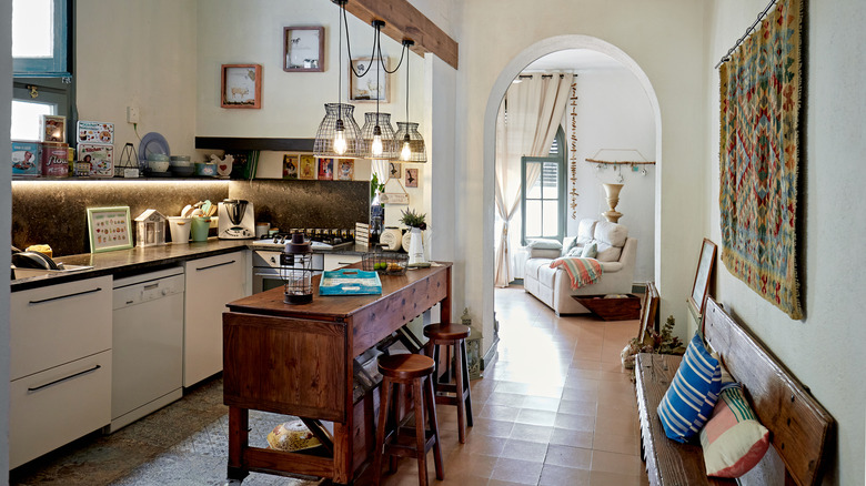 Nonconventional wooden kitchen island