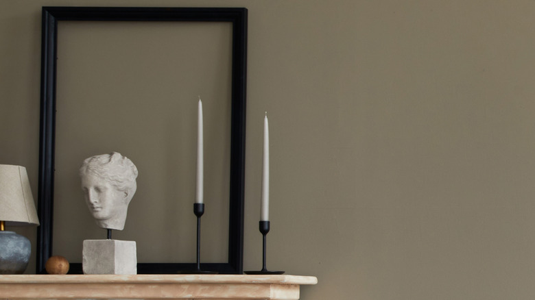 Candlesticks on a mantle