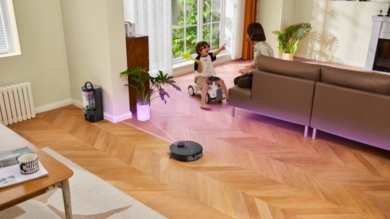 Robot vacuum in living area