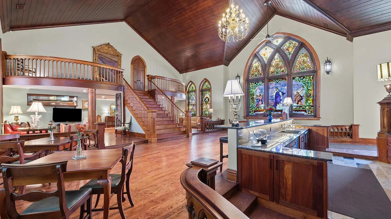 Sanctuary room converted into kitchen