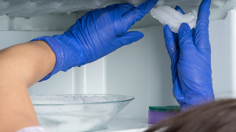 Removing ice from the freezer