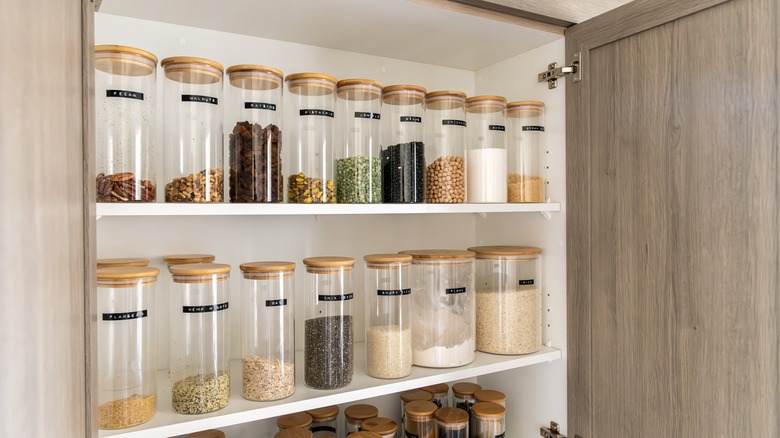 Neatly organized spice rack