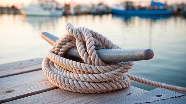 Close up of coiled rope