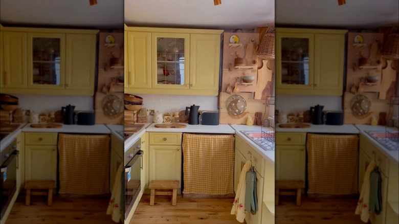 Light yellow kitchen cabinets