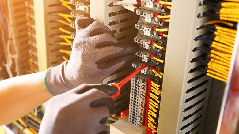 working in circuit breaker box