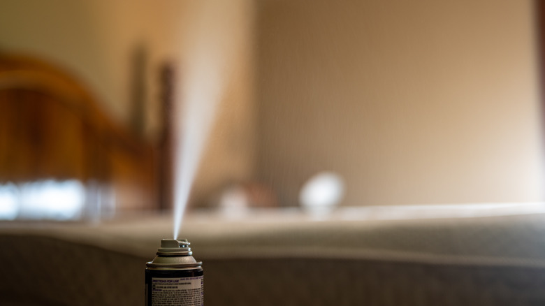 aerosol spray in bedroom