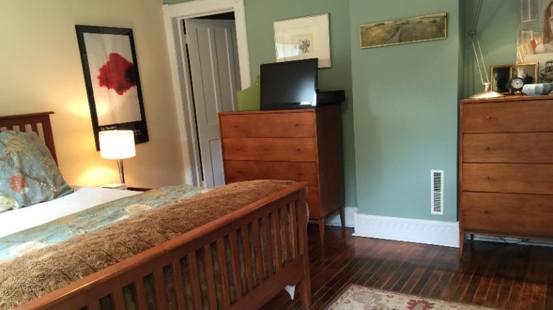 Bedroom with wooden dressers