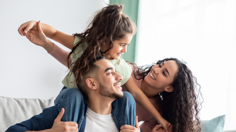 Family playing happily