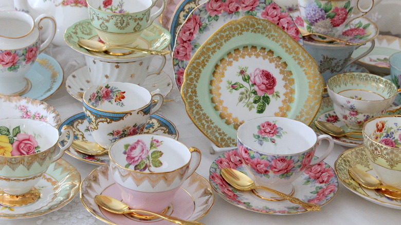 vintage fine china plates cups and saucers