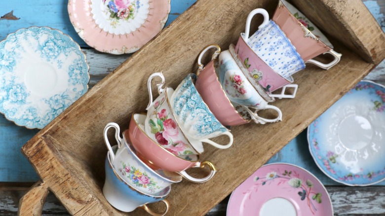 fine china teacups and plates