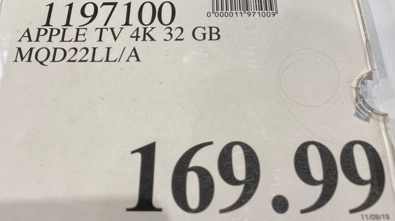 Costco price tag up close