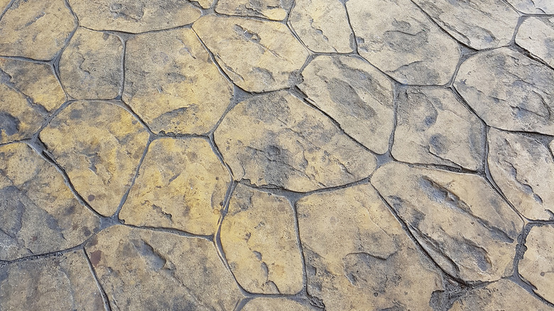 acid stained concrete patio texture