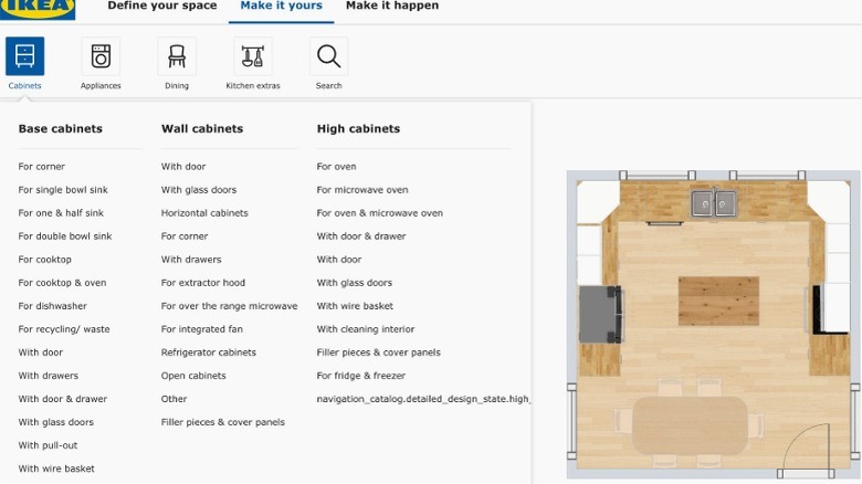 Example of IKEA kitchen design tool