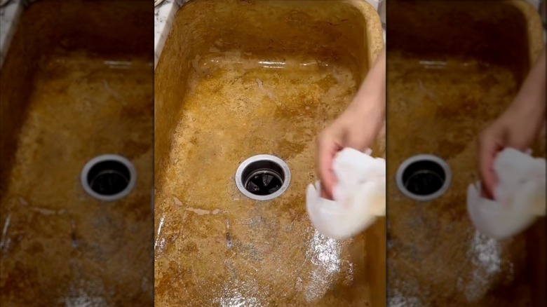 sealing stone sink