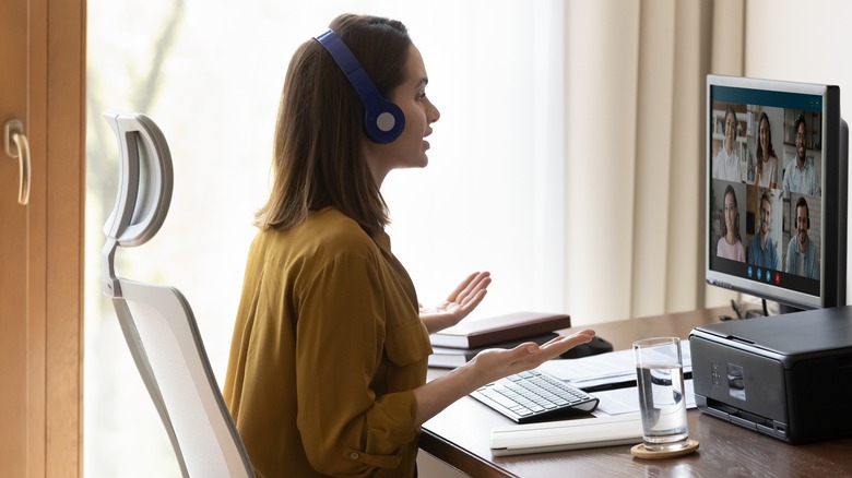 Women in video meeting