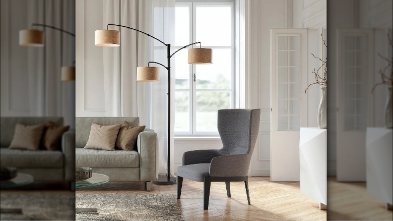 Adesso three-arm swivel floor lamp