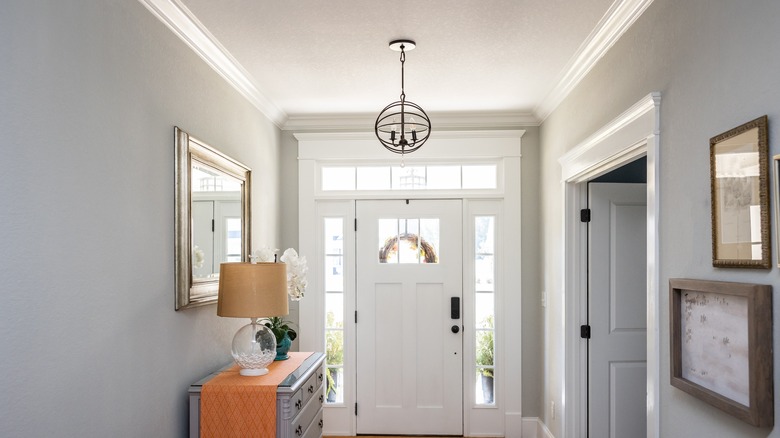 hanging light in entryway