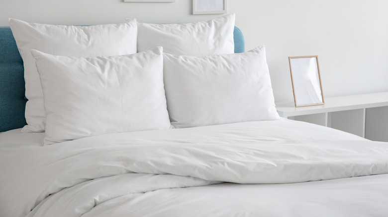 white bed linens