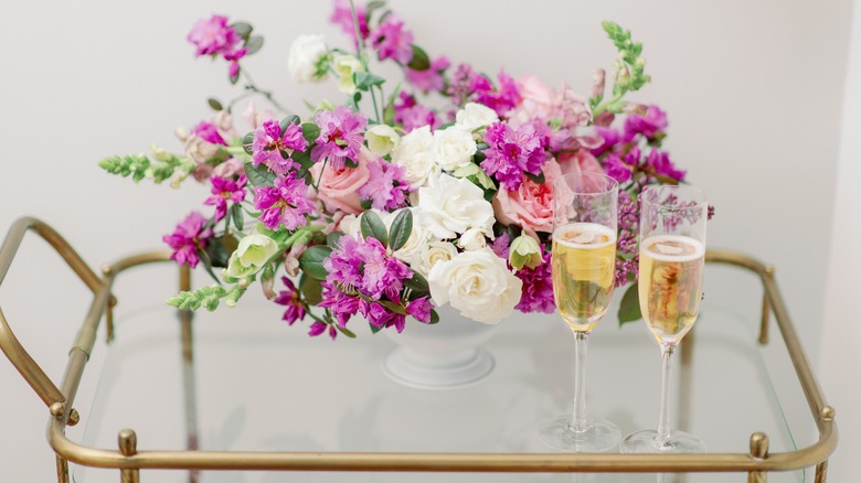 Decorated bar cart