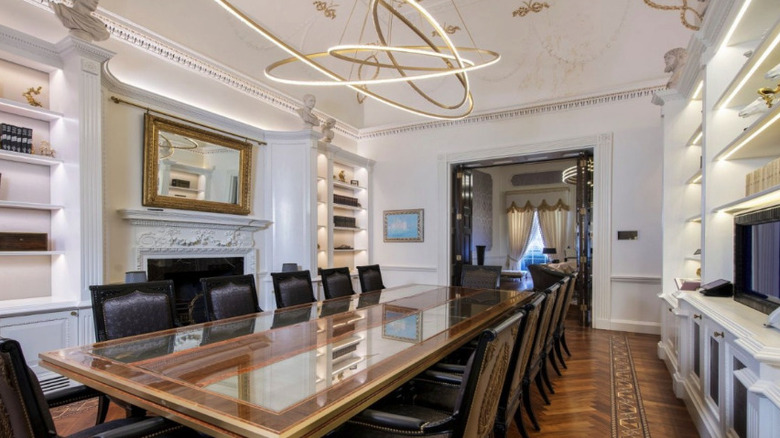 Ornate white dining room