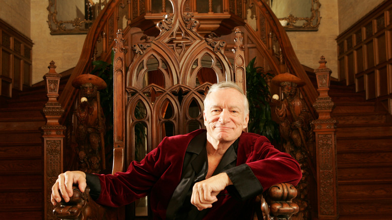 Hugh Hefner on his throne