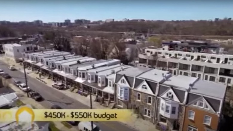 Aerial shot of row homes from "House Hunters"