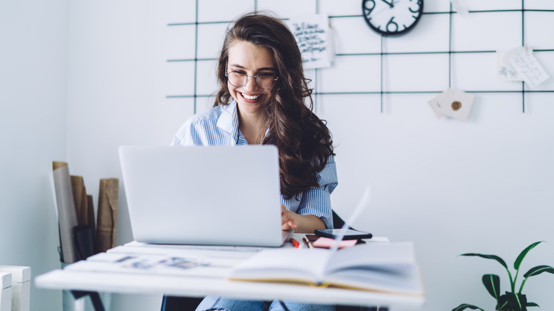 woman working from home