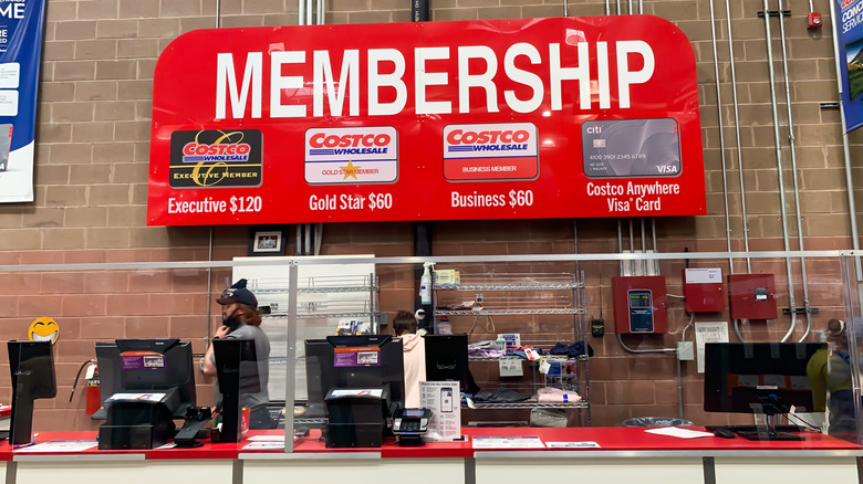 indoor sign displaying membership options