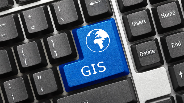 Blue "GIS" key on keyboard