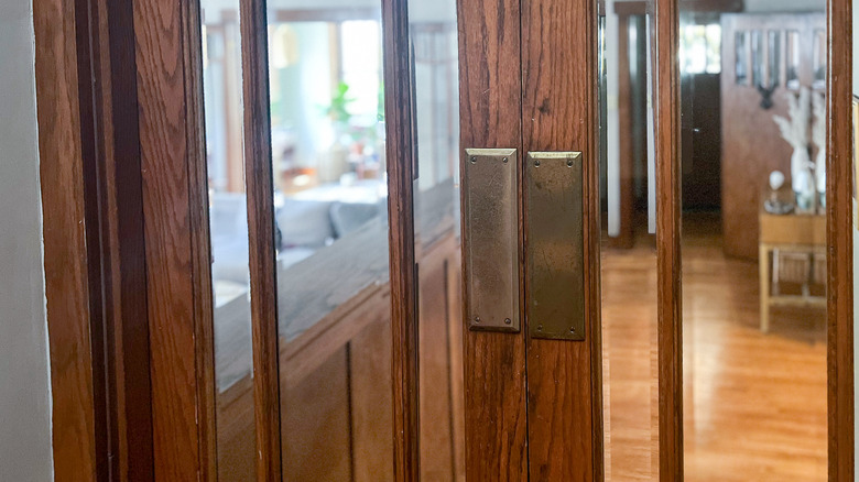 finger plates on wood door