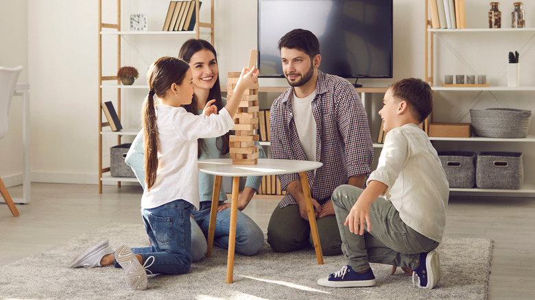 Family playing games