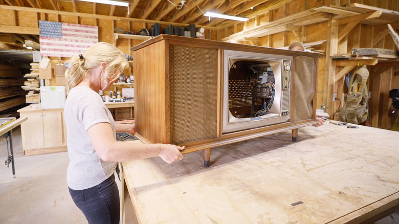 Cabinet as they found it