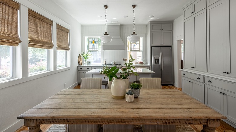 Kitchen with floor to ceiling cabinets