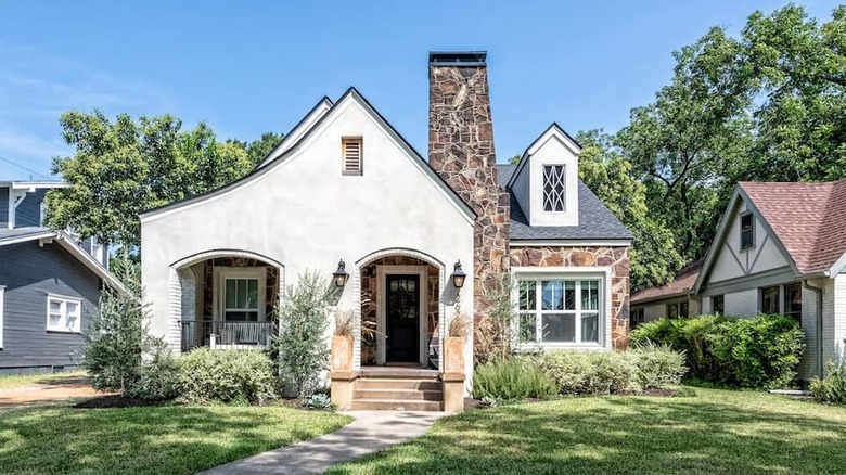 Unique house with stone chimney 