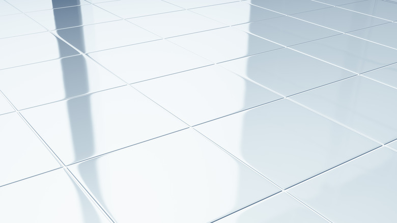 clean white ceramic floor tiles