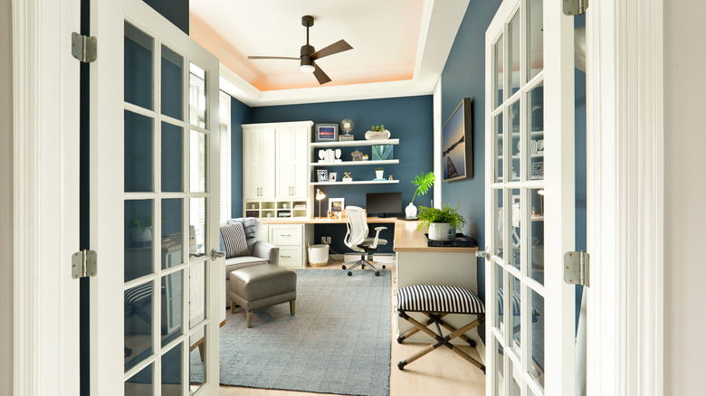 French doors leading into an office