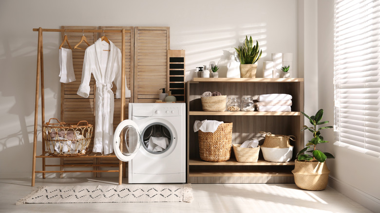 A modern-looking washing machine setup