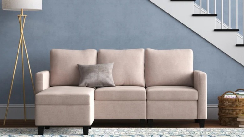 beige sofa with chaise