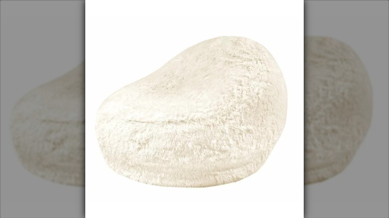 beige faux fur inflatable chair