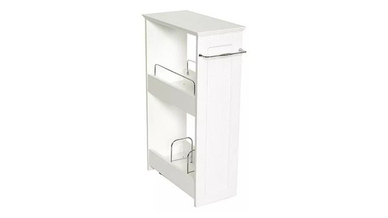 Slim white storage unit