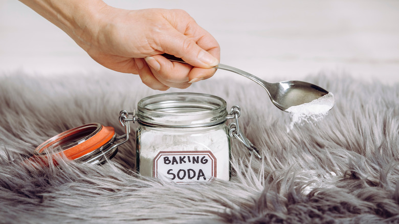 Baking soda on rug