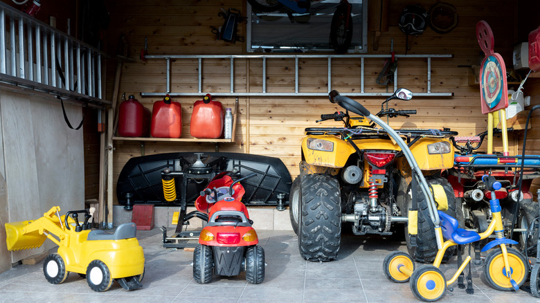 inside a garage